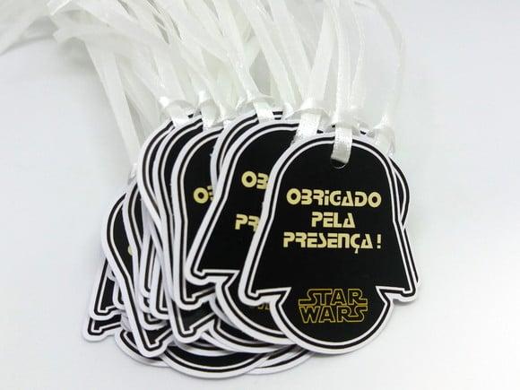 Tag de Agradecimento Star Wars com Fita