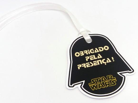 Tag de Agradecimento Star Wars com Fita