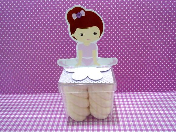 Aplique 3d para Caixa Acrílica 5x5 Bailarina Lilás