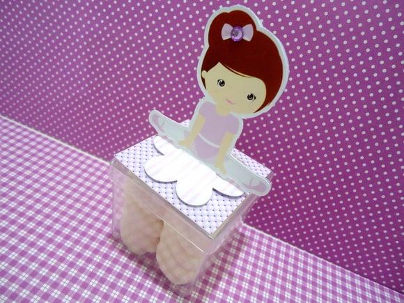 Aplique 3d para Caixa Acrílica 5x5 Bailarina Lilás