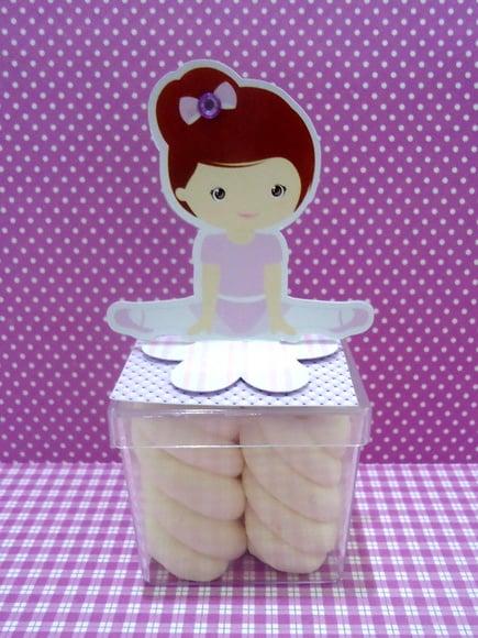 Aplique 3d para Caixa Acrílica 5x5 Bailarina Lilás