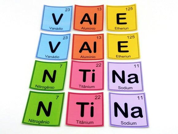 Aplique Adesivo Cientista 5x5 Elementos da Tabela Periódica com 