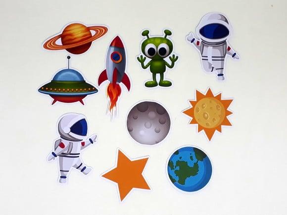 Kit 20 Apliques Astronauta