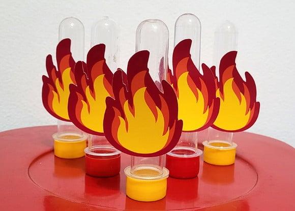 Kit 20 Apliques Chama de Fogo Bombeiros