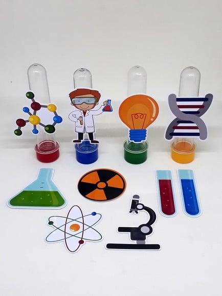 Kit 20 Apliques Cientista Menino