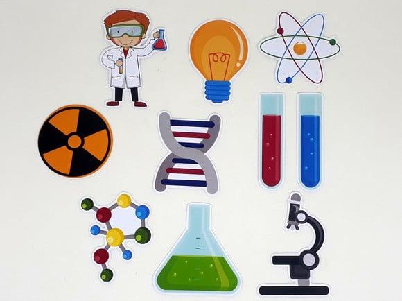 Kit 20 Apliques Cientista Menino