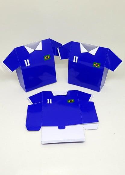 Caixa Camisa Azul Seleção Futebol