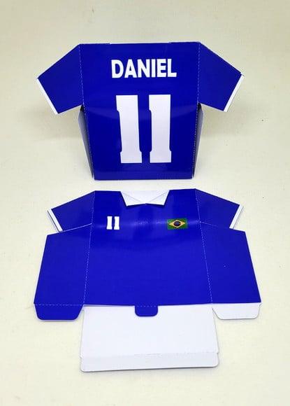 Caixa Camisa Azul Seleção Futebol