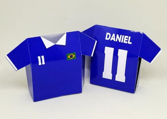 Caixa Camisa Azul Seleção Futebol