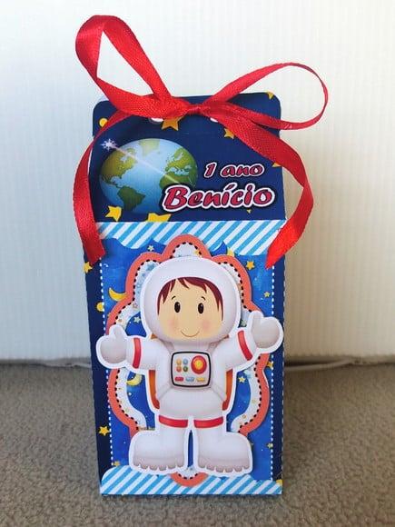 Kit 12 Caixas Milk Astronauta com Aplique 3d