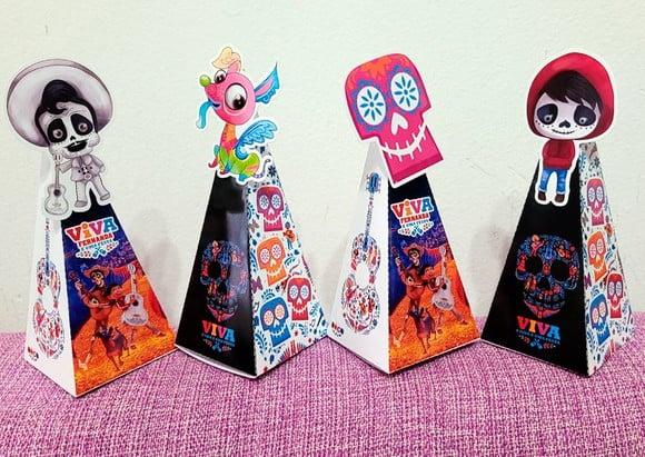 Kit 14 Caixa Pirâmide Viva a Vida É Uma Festa com Aplique 3d