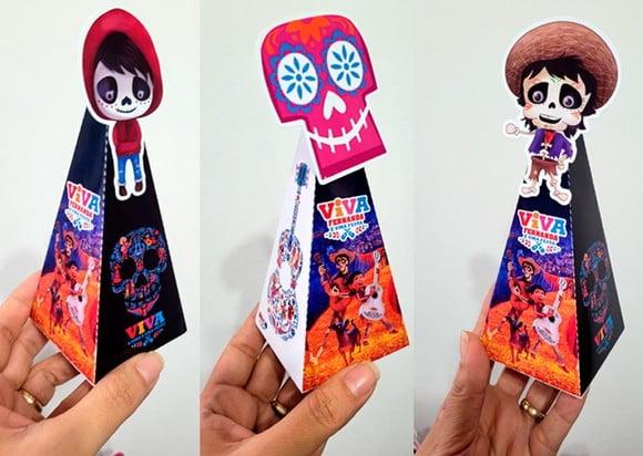 Kit 14 Caixa Pirâmide Viva a Vida É Uma Festa com Aplique 3d
