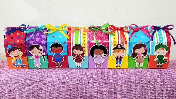 Kit 14 Caixas Milk Bloquinho Carnaval com Aplique 3d