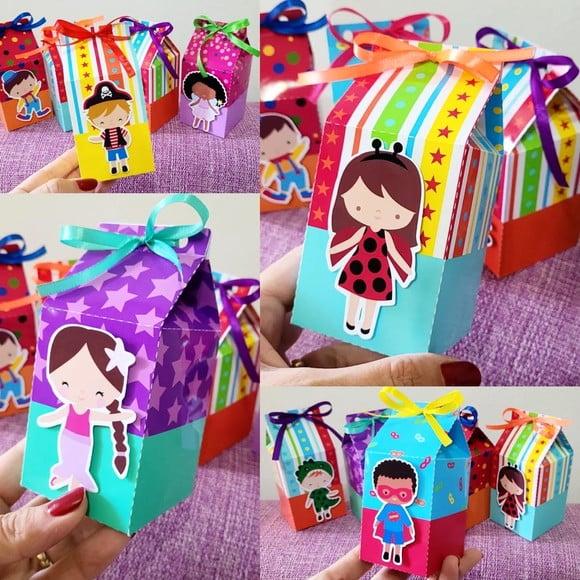 Kit 14 Caixas Milk Bloquinho Carnaval com Aplique 3d