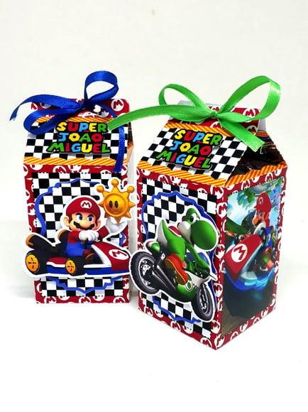 Kit 14 Caixas Milk Mario Kart com Aplique 3d