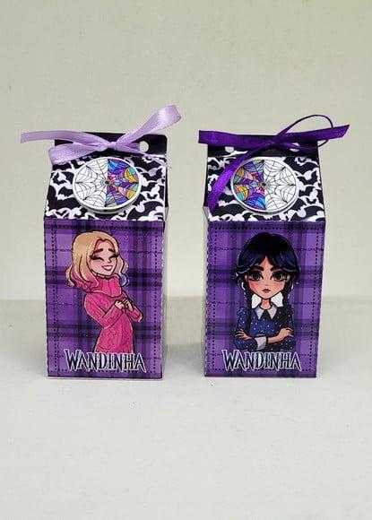 Kit 14 Caixas Milk Wandinha com Aplique 3d