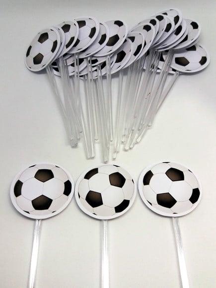 Kit 40 Toper para Docinho Bola de Futebol