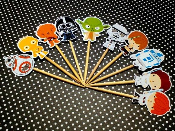 Kit 40 Toper para Docinho Star Wars Cute