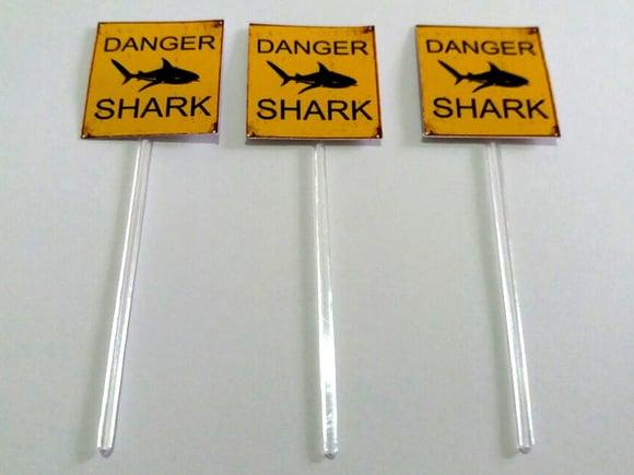 Kit 40 Toper para Docinho Tubarão Danger Shark