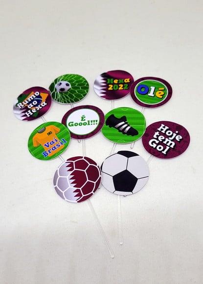 Kit 40 Toper para Docinhos Copa Futebol 22