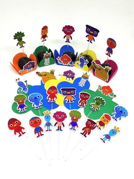 Kit 3 Forminha + Toper Docinho Super Simple Songs = 60 Itens