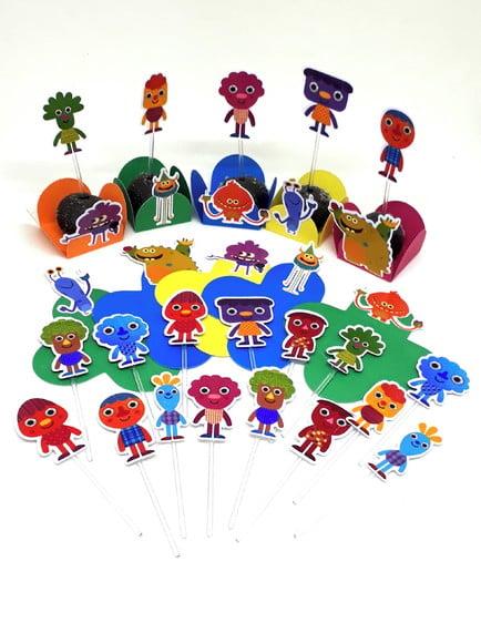 Kit 3 Forminha + Toper Docinho Super Simple Songs = 60 Itens