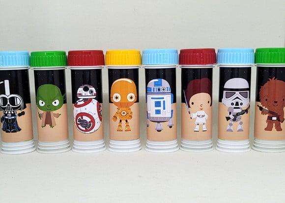 Rótulo para Bola de Sabão Star Wars Cute