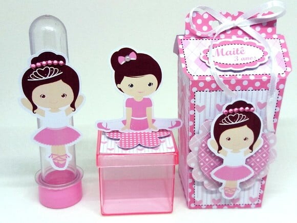 Kit Bailarina Rosa com 50 itens