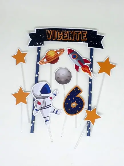 Topo de Bolo Astronauta