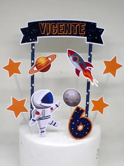 Topo de Bolo Astronauta
