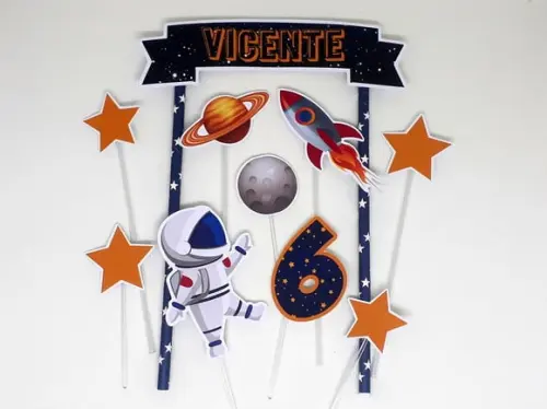 Topo de Bolo Astronauta