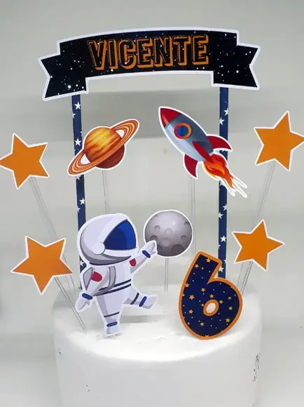 Topo de Bolo Astronauta