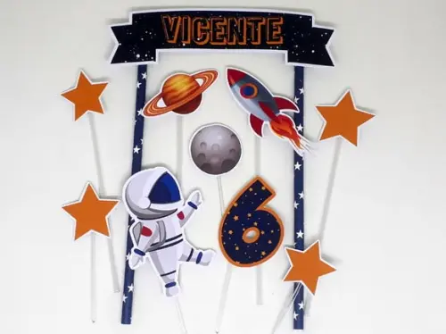 Topo de Bolo Astronauta