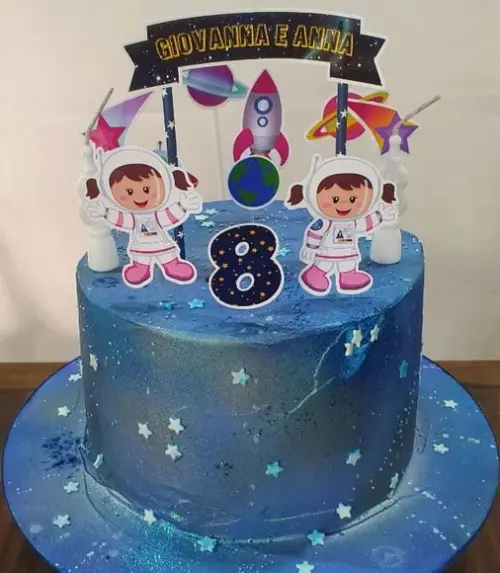 Topo de Bolo Astronauta Menina