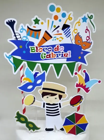 Topo de Bolo Carnaval