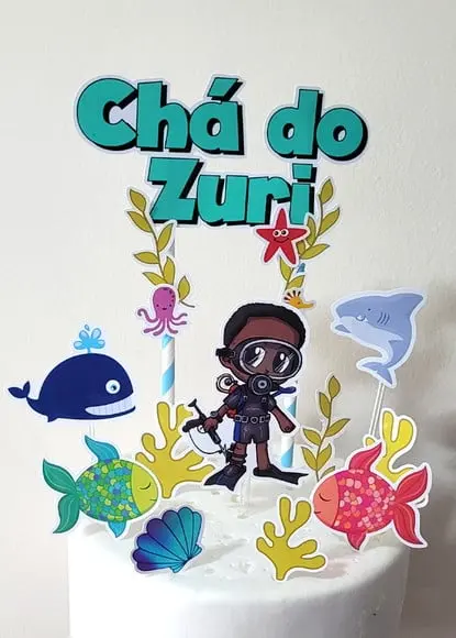 Topo de Bolo Fundo do Mar