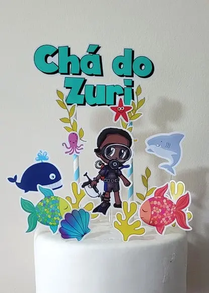 Topo de Bolo Fundo do Mar