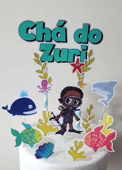 Topo de Bolo Fundo do Mar