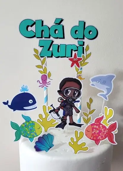 Topo de Bolo Fundo do Mar