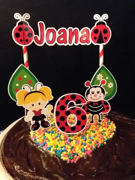 Topo de Bolo Joaninha