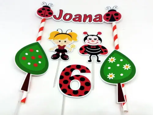 Topo de Bolo Joaninha