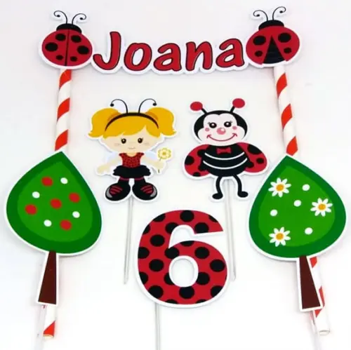 Topo de Bolo Joaninha
