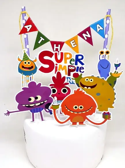 Topo de Bolo Monstrinhos Super Simple Songs Modelo 3