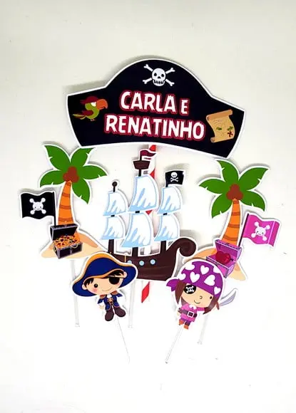 Topo de Bolo Pirata