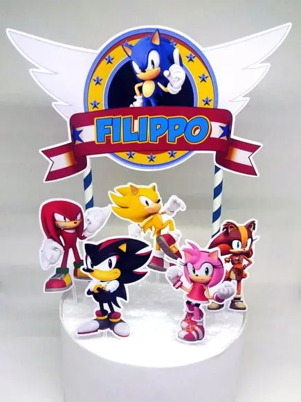 Topo de Bolo Sonic