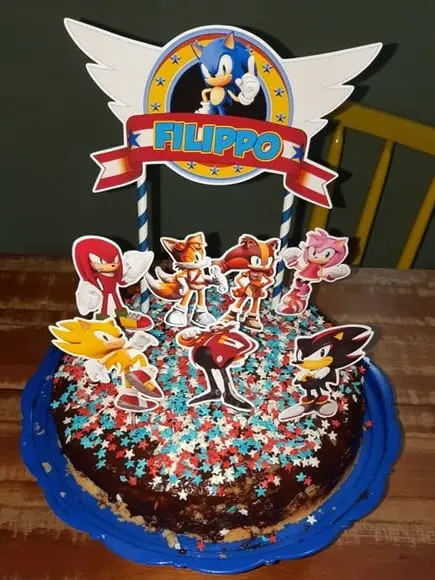 Topo de Bolo Sonic