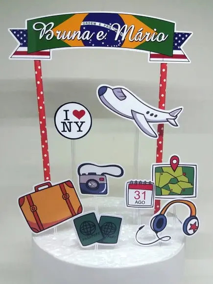 Topo de Bolo Viagem