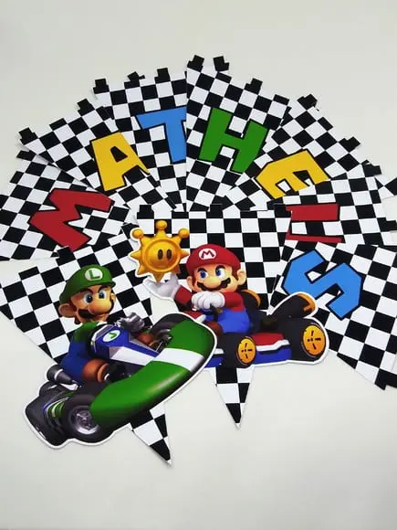 Bandeirinha Mario e Luiggi Kart