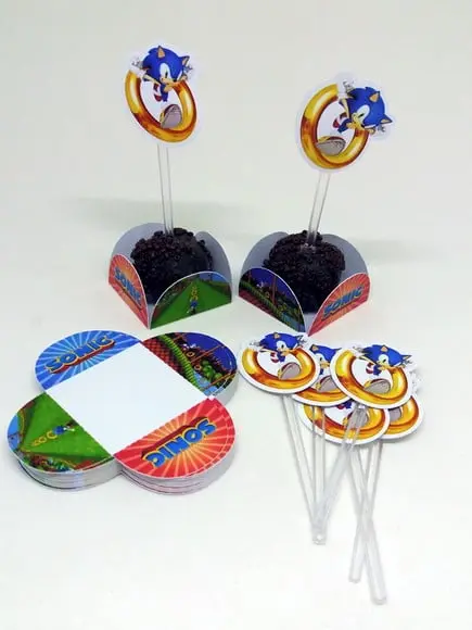 Kit Forminha Toper Docinho 60 itens Sonic