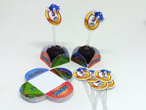 Kit Forminha Toper Docinho 60 itens Sonic